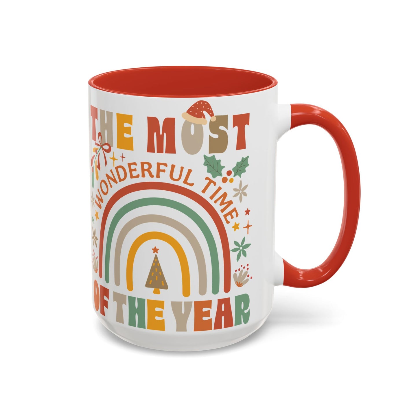 Accent Coffee Mug - Retro Christmas 'The Most Wonderful Time of the Year' Mug