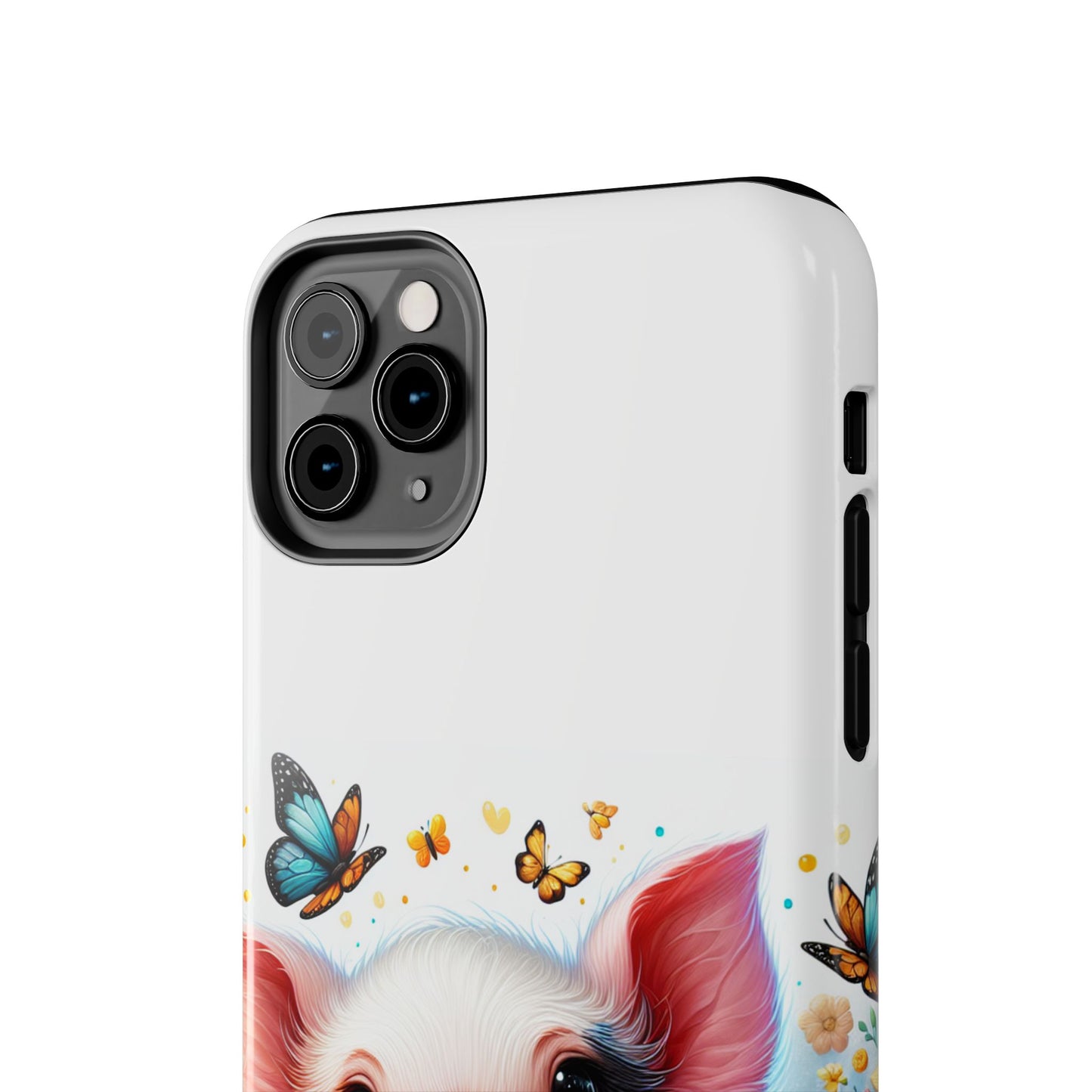 Cute Pig Surrounded With Sunflowers and Butterflies Phone Case