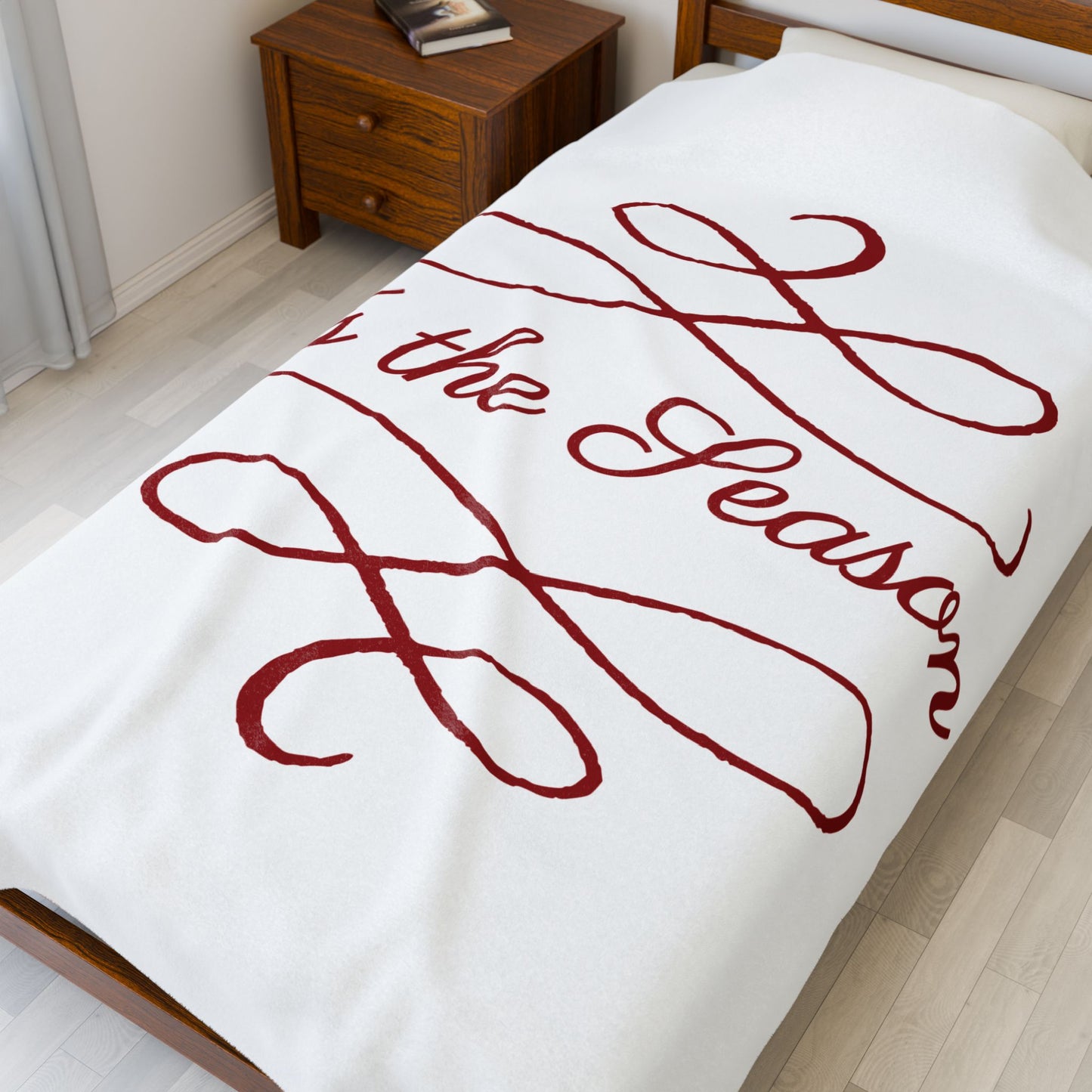 Holiday Season Velveteen Plush Blanket, Tis The Season Throw