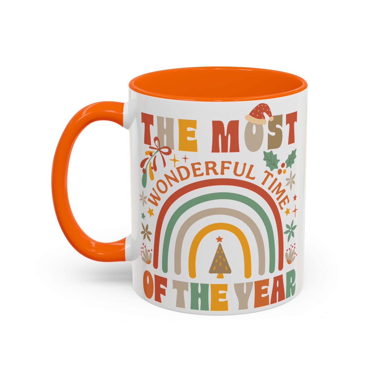 Accent Coffee Mug - Retro Christmas 'The Most Wonderful Time of the Year' Mug