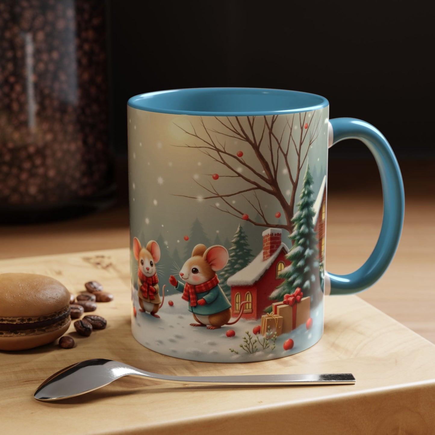 Cute Festive Holiday Christmas Mouse Mug
