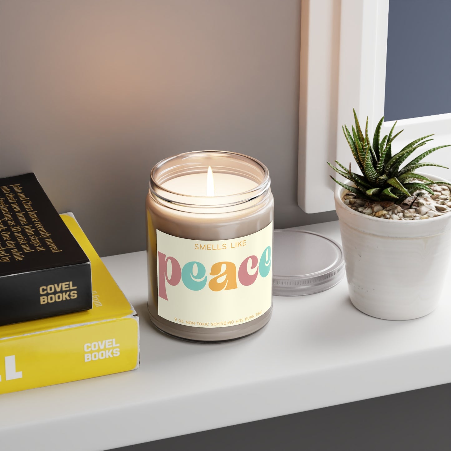 Smells Like Peace Soy Candle — 9oz Scented Candle for Mental Health Workers & Mindful Living