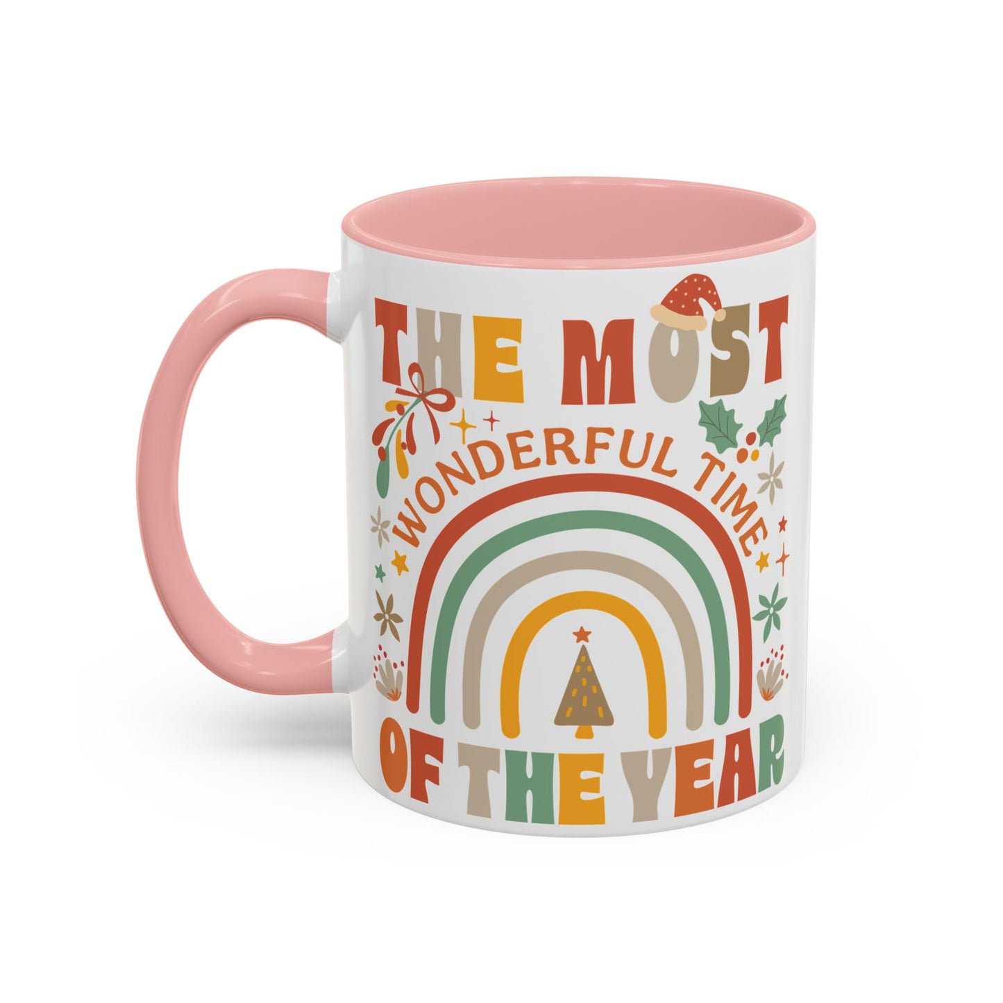 Accent Coffee Mug - Retro Christmas 'The Most Wonderful Time of the Year' Mug