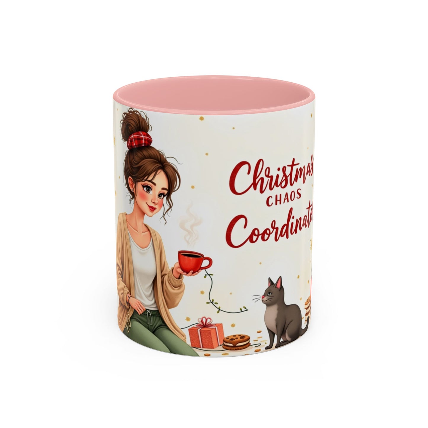 Christmas Chaos Coordinator (Mama Edition) Mug | Cozy Watercolor Holiday Mom Coffee Cup