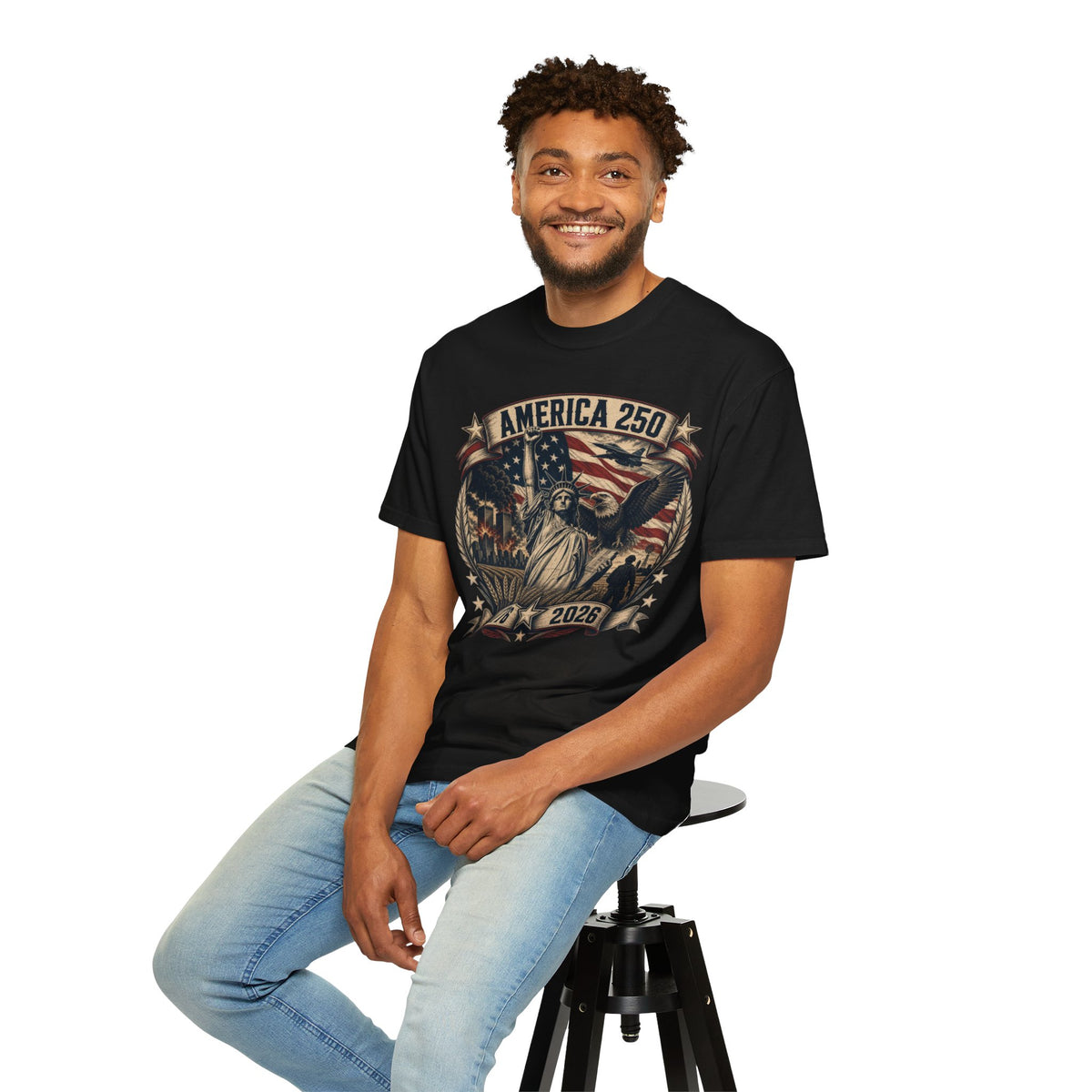 USA 250th Freedom Anniversary Patriotic T-Shirt, 4th of July, United States of America 250th Birthday