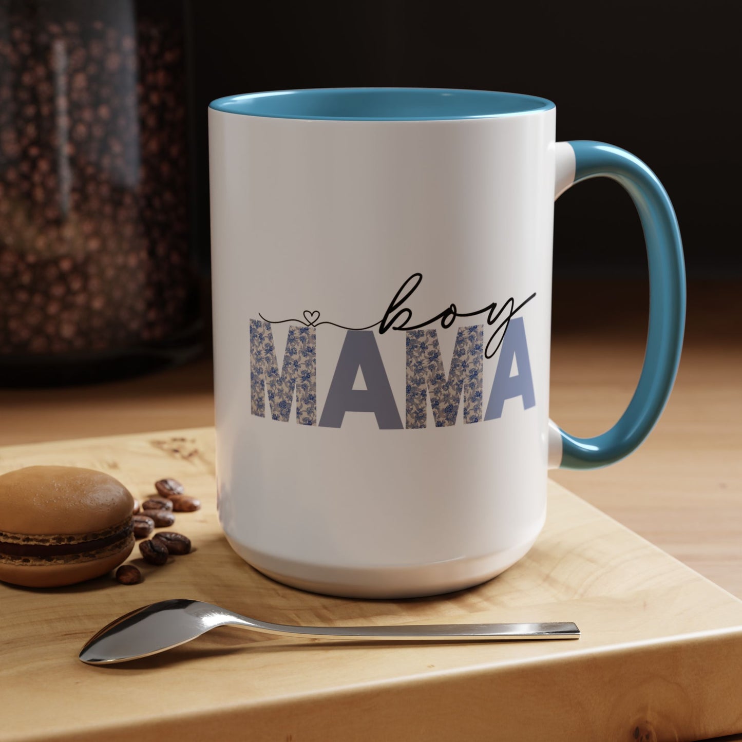 Boy Mama Floral Heart Mug | Cute Mom Life Coffee Cup, Perfect Gift for Mothers