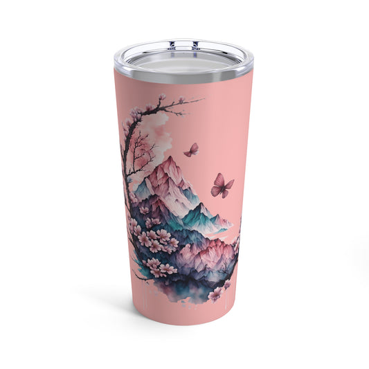 Mountain View Floral Accent Tumbler 20oz