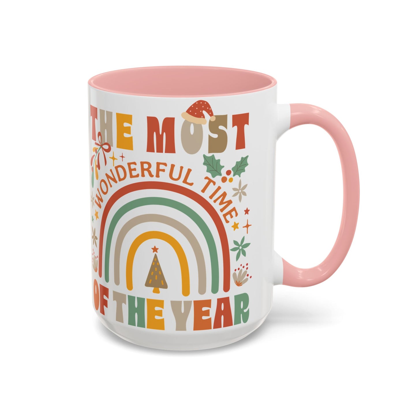 Accent Coffee Mug - Retro Christmas 'The Most Wonderful Time of the Year' Mug