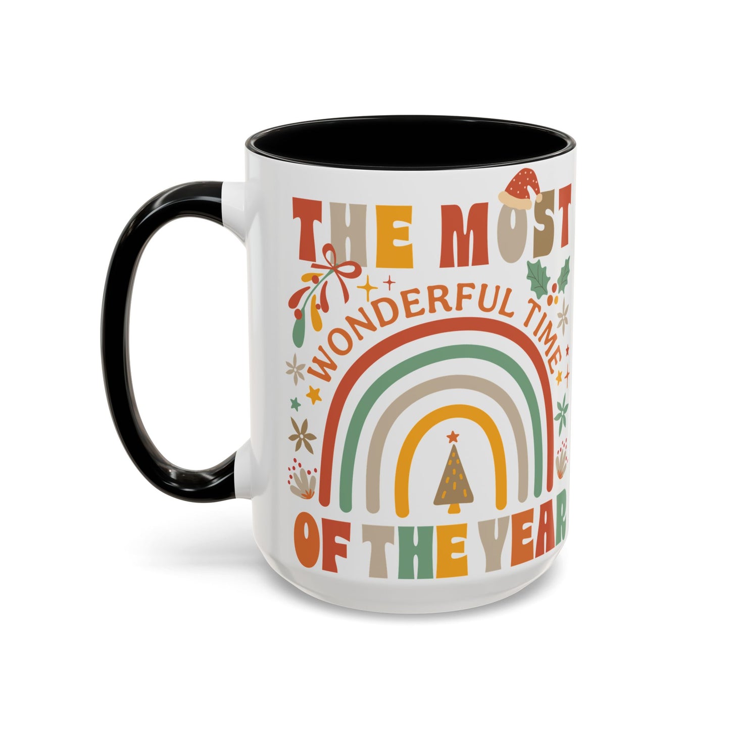Accent Coffee Mug - Retro Christmas 'The Most Wonderful Time of the Year' Mug