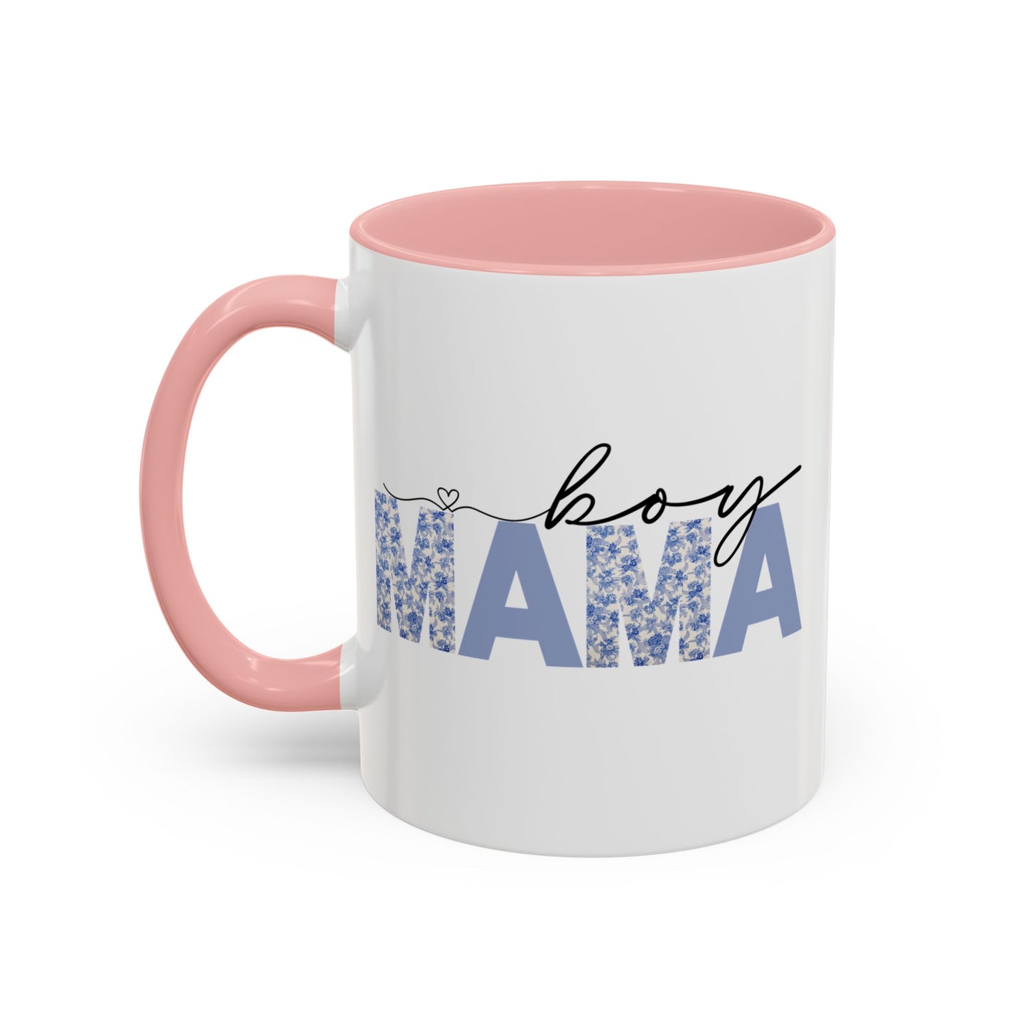 Boy Mama Floral Heart Mug | Cute Mom Life Coffee Cup, Perfect Gift for Mothers