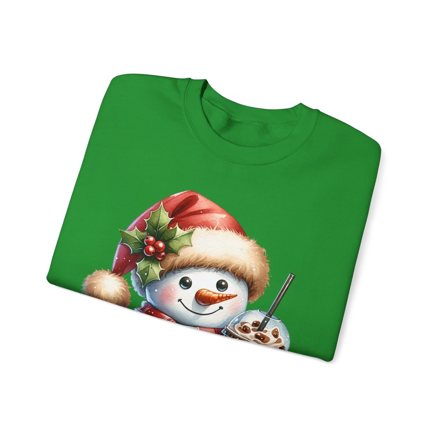 Cute Snowman Iced Coffee Sweatshirt | Winter Coffee Lover Christmas Crewneck