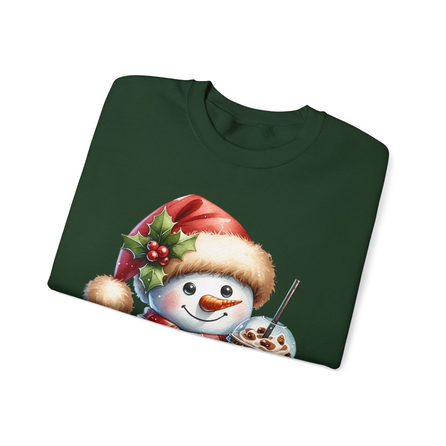 Cute Snowman Iced Coffee Sweatshirt | Winter Coffee Lover Christmas Crewneck