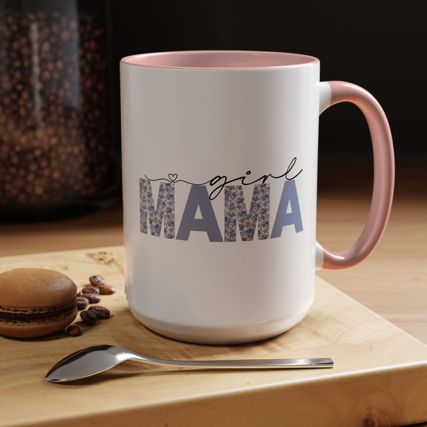 Girl Mama Floral Heart Mug | Cute Mom Life Coffee Cup, Perfect Gift for Mothers