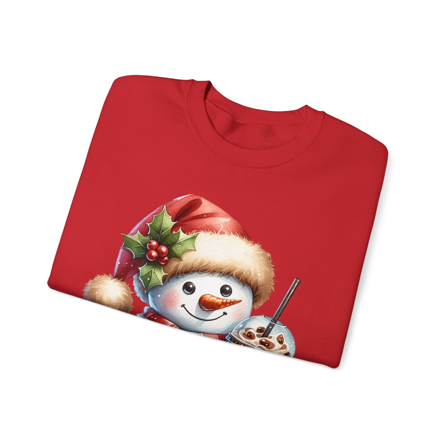 Cute Snowman Iced Coffee Sweatshirt | Winter Coffee Lover Christmas Crewneck