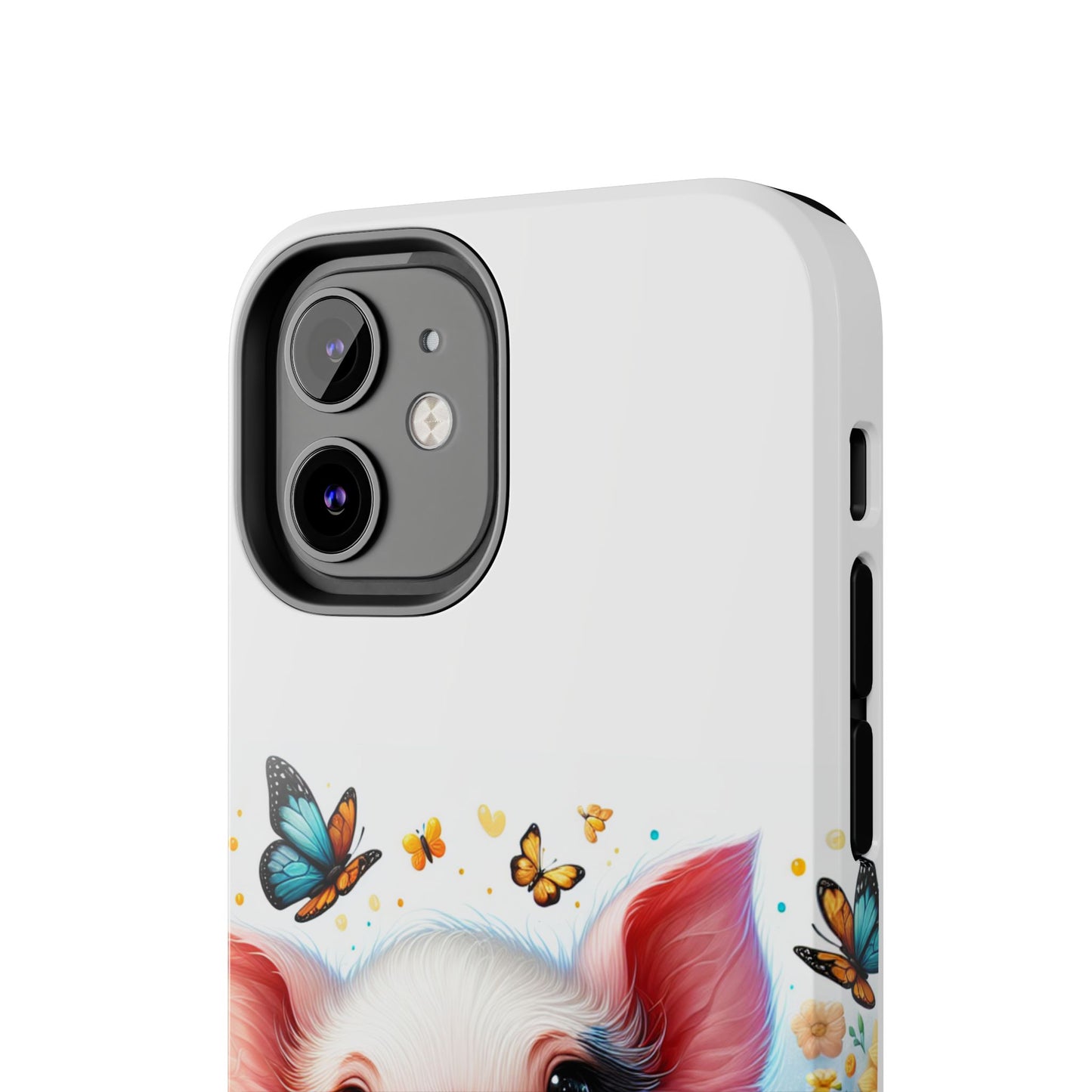 Cute Pig Surrounded With Sunflowers and Butterflies Phone Case