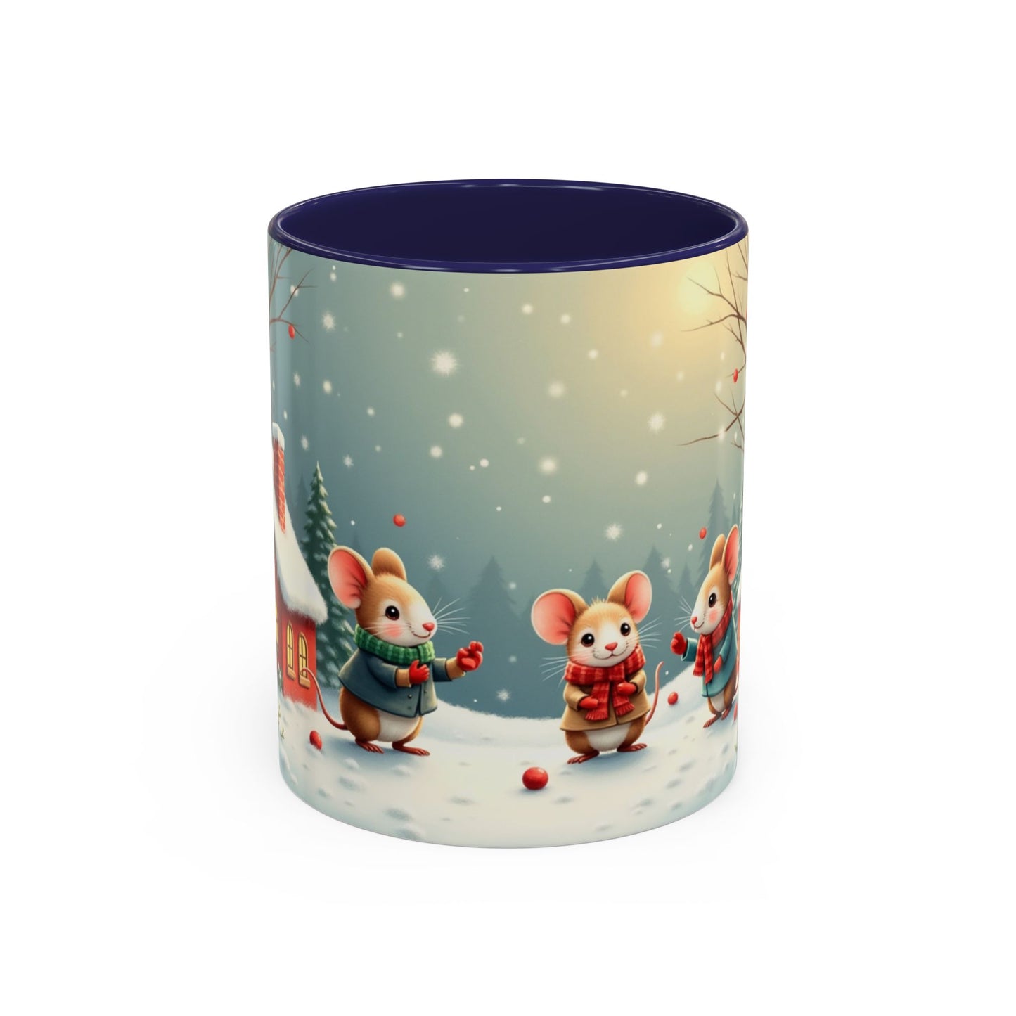 Cute Festive Holiday Christmas Mouse Mug (11/15oz)