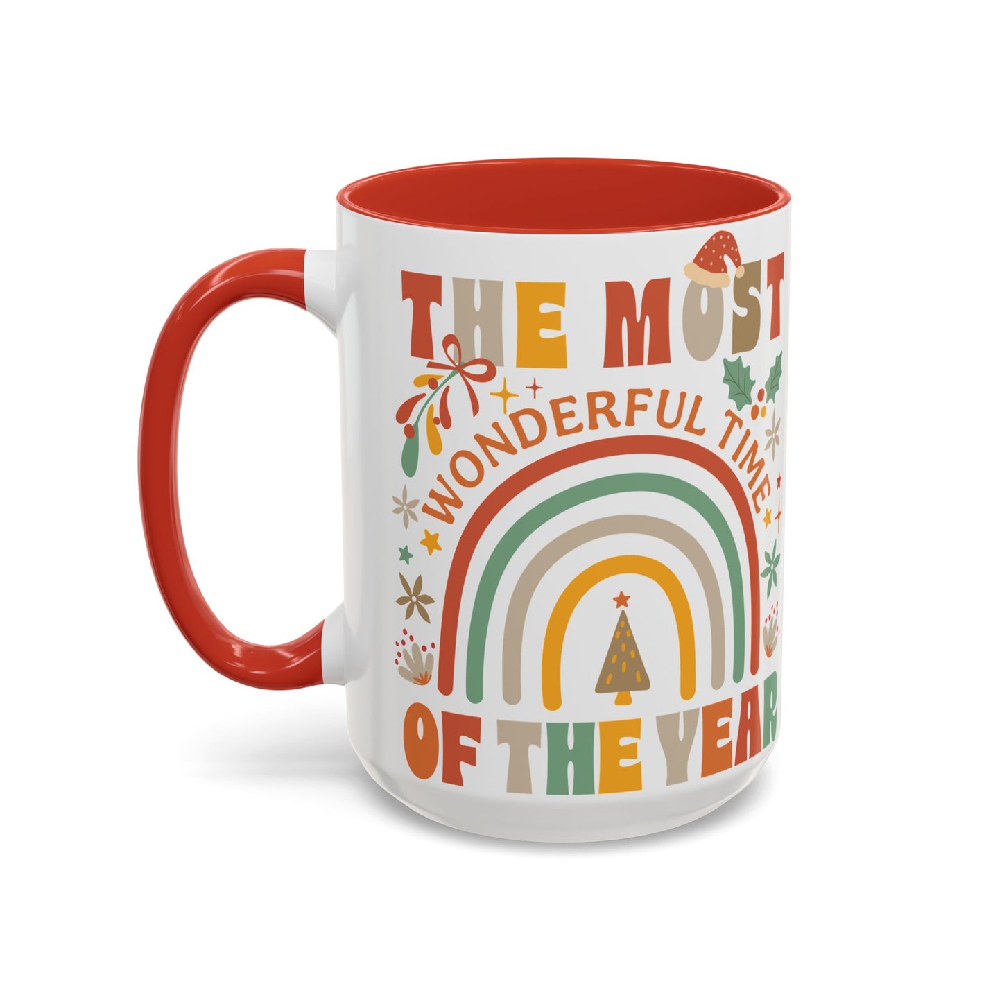 Accent Coffee Mug - Retro Christmas 'The Most Wonderful Time of the Year' Mug