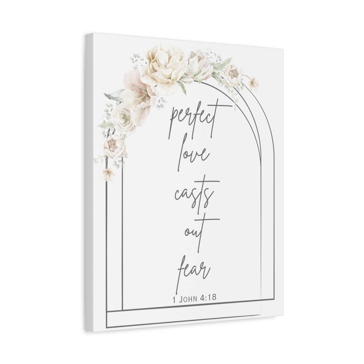 Canvas Wall Art, Perfect Love Casts Out Fear, 1 John 4:18, Faith-based Home Decor, Religious Gift For Home, Inspirational Prints