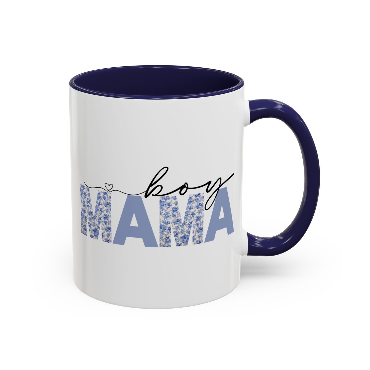 Boy Mama Floral Heart Mug | Cute Mom Life Coffee Cup, Perfect Gift for Mothers