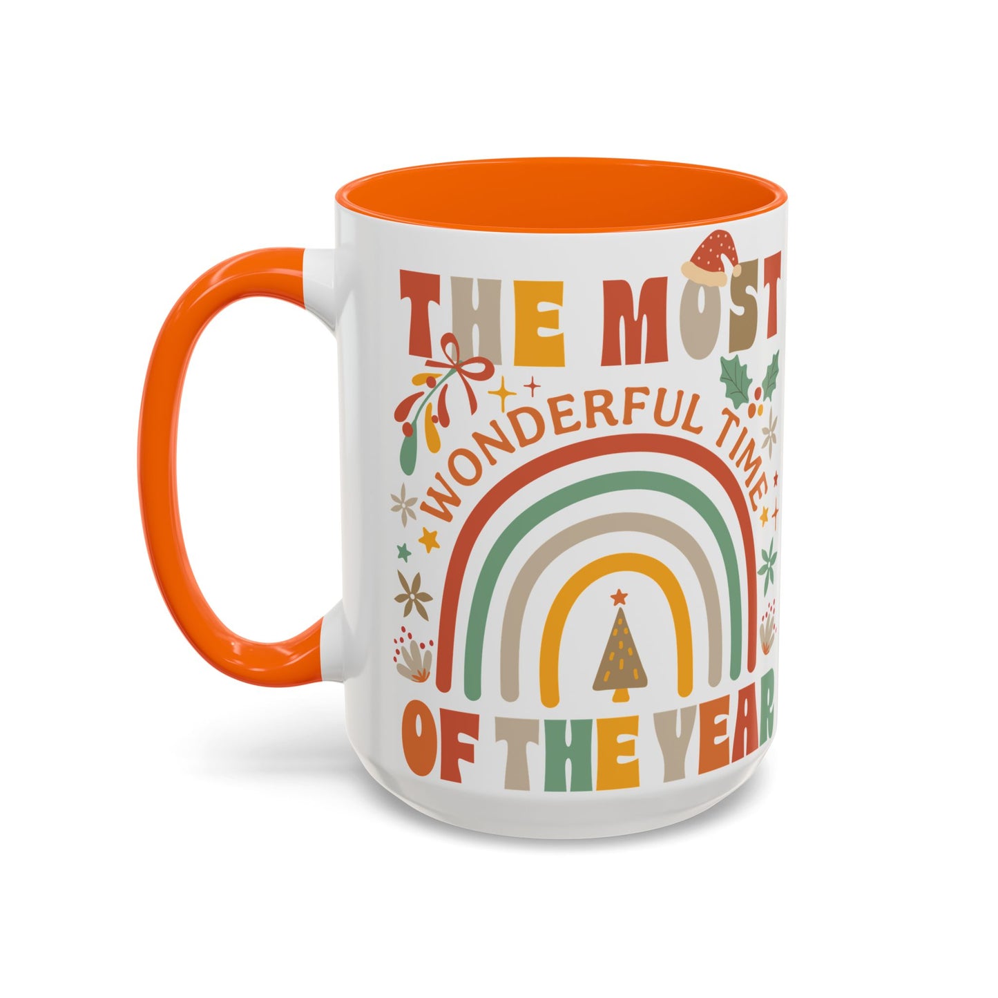 Accent Coffee Mug - Retro Christmas 'The Most Wonderful Time of the Year' Mug