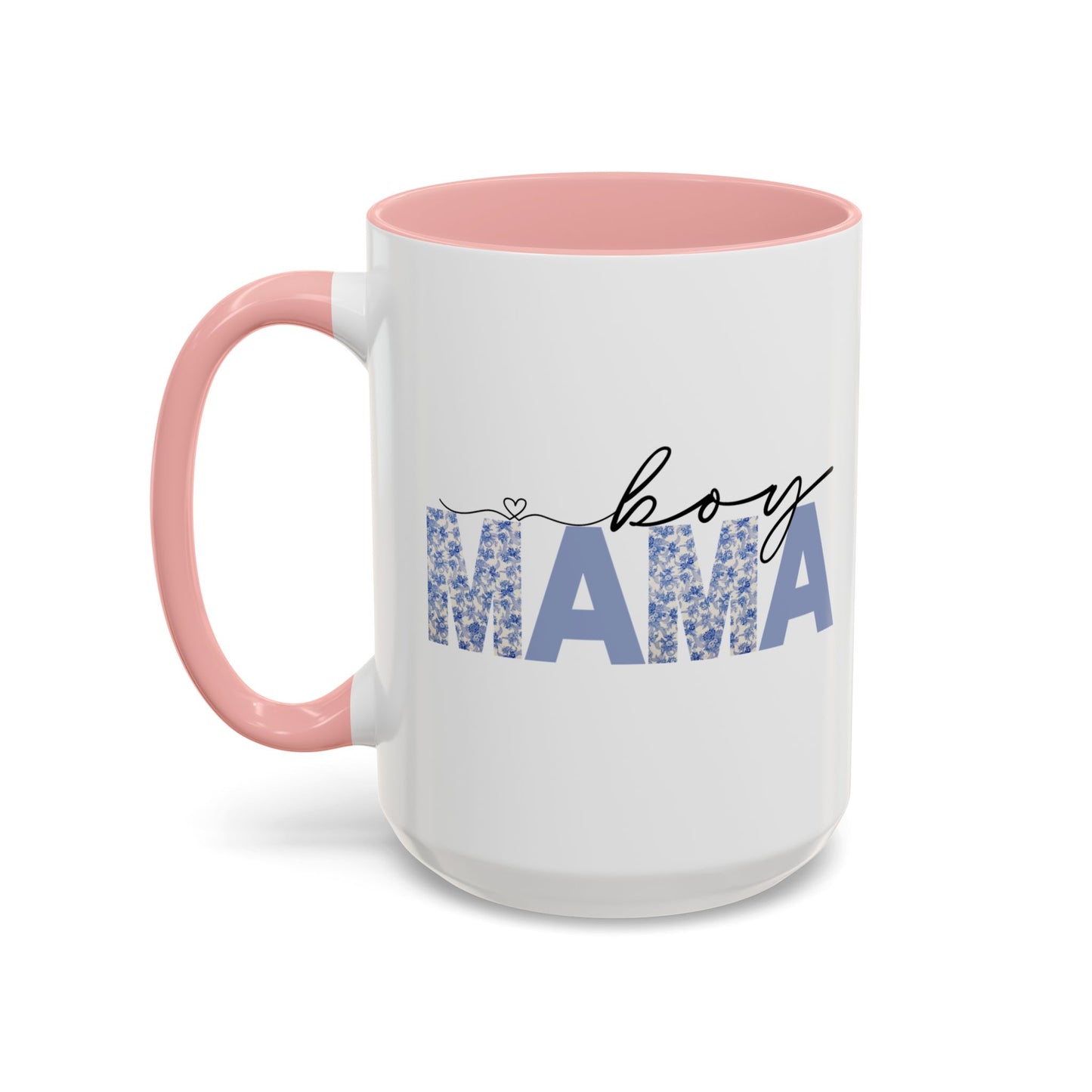 Boy Mama Floral Heart Mug | Cute Mom Life Coffee Cup, Perfect Gift for Mothers