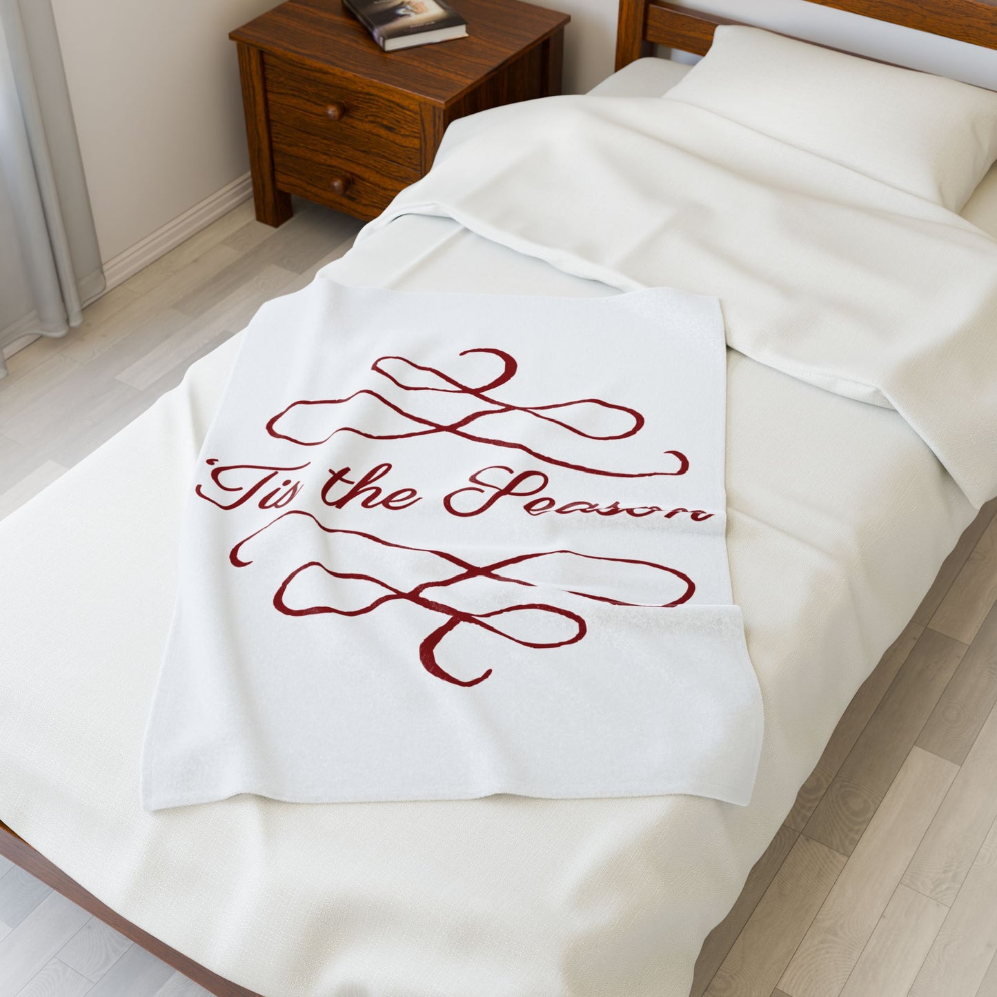 Holiday Season Velveteen Plush Blanket, Tis The Season Throw