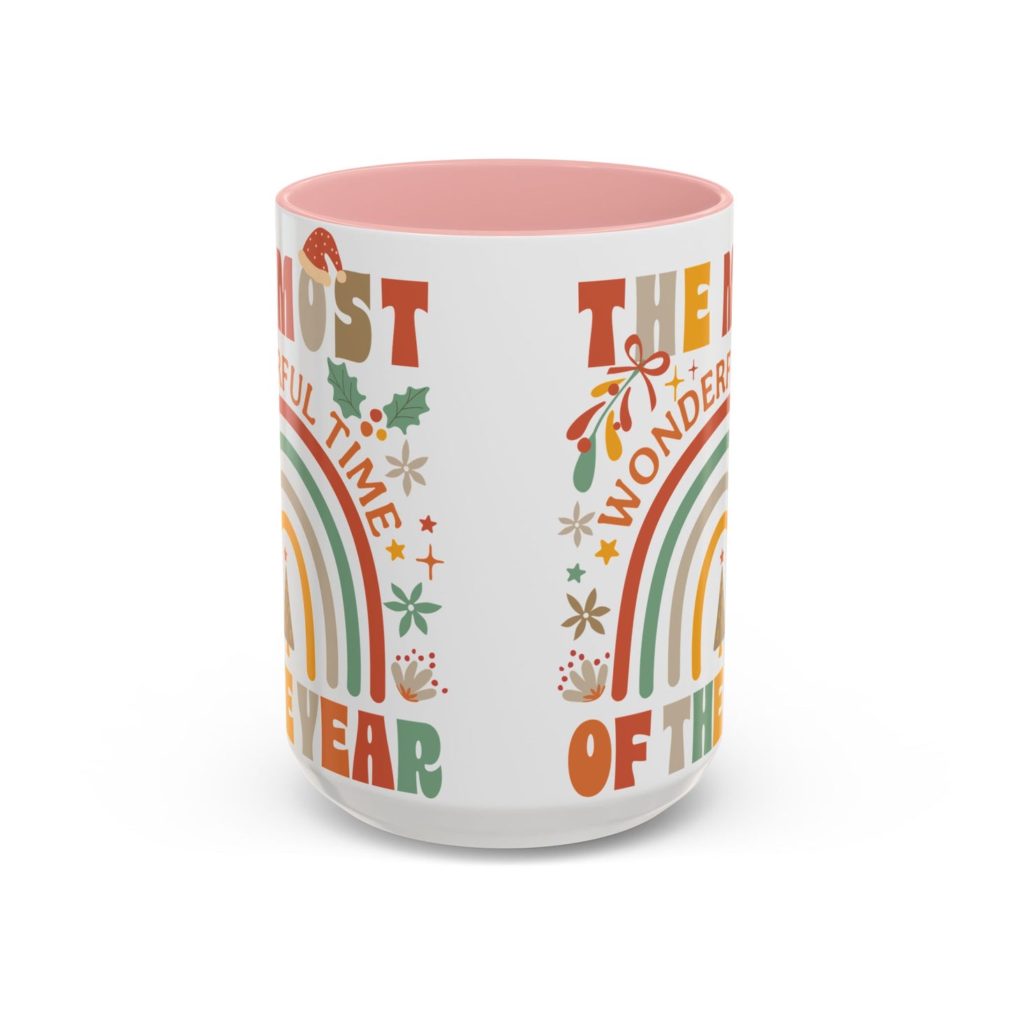 Accent Coffee Mug - Retro Christmas 'The Most Wonderful Time of the Year' Mug