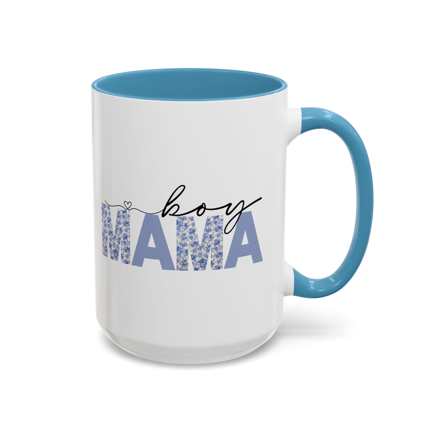 Boy Mama Floral Heart Mug | Cute Mom Life Coffee Cup, Perfect Gift for Mothers