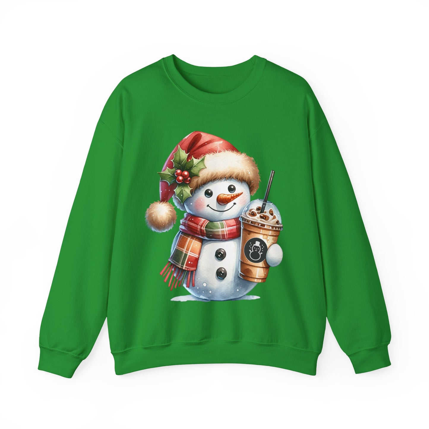 Cute Snowman Iced Coffee Sweatshirt | Winter Coffee Lover Christmas Crewneck