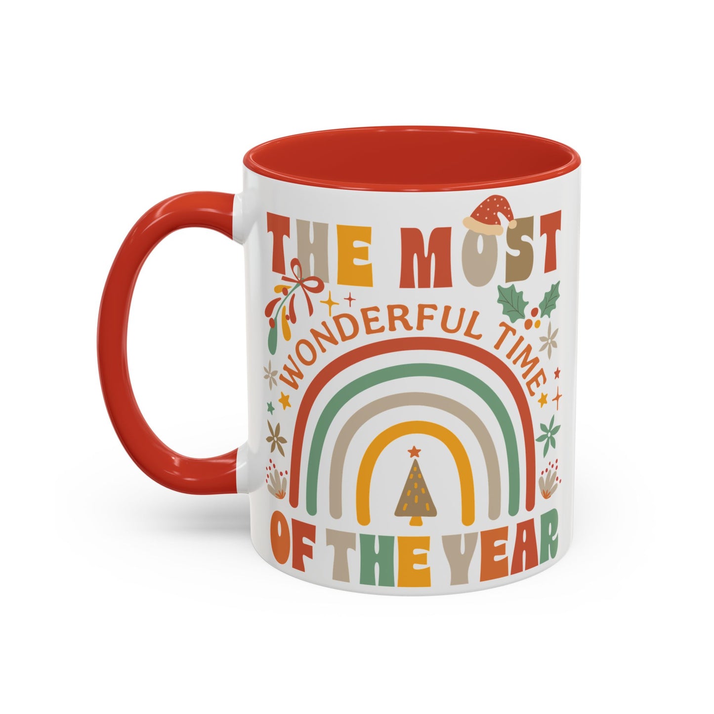 Accent Coffee Mug - Retro Christmas 'The Most Wonderful Time of the Year' Mug
