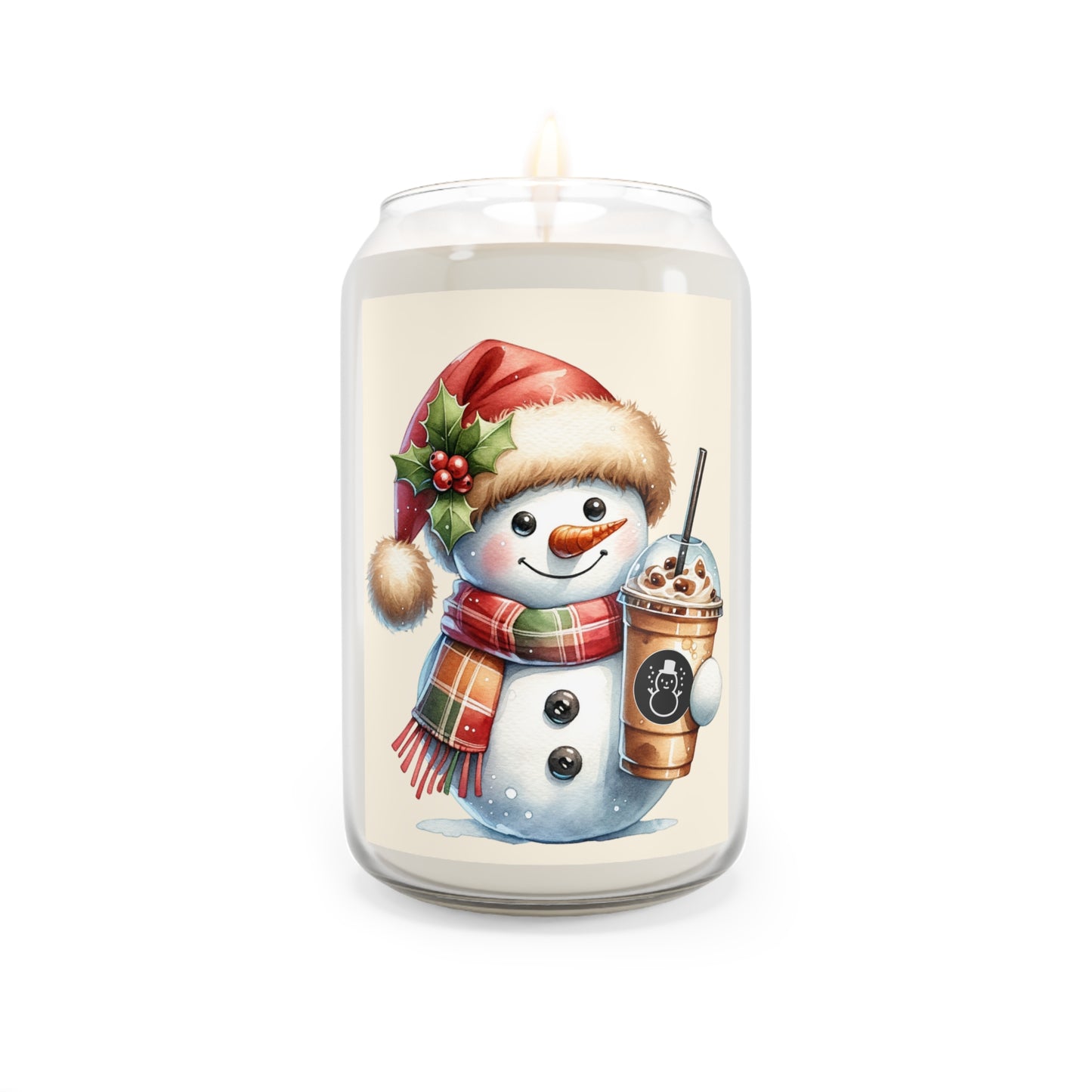 Snowman With Iced Coffee Holiday Scented Soy Candle