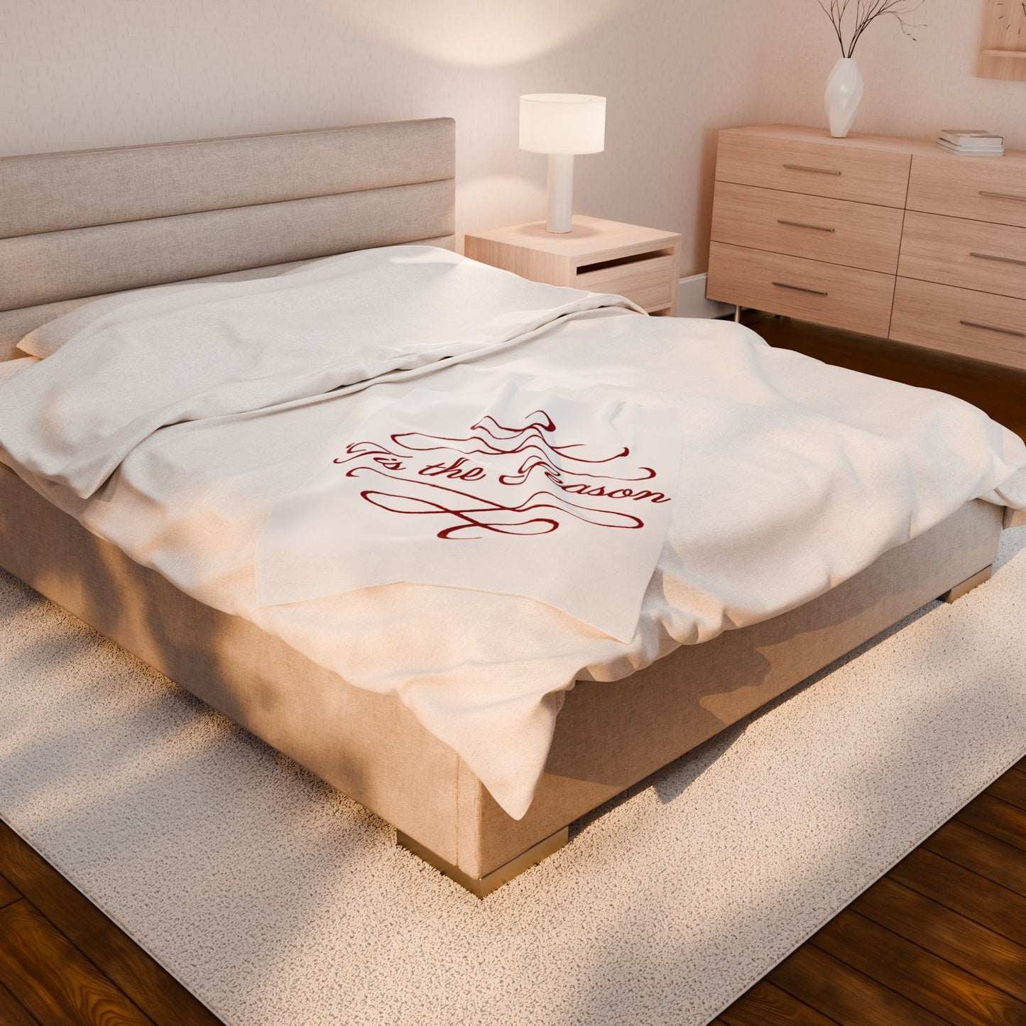 Holiday Season Velveteen Plush Blanket, Tis The Season Throw