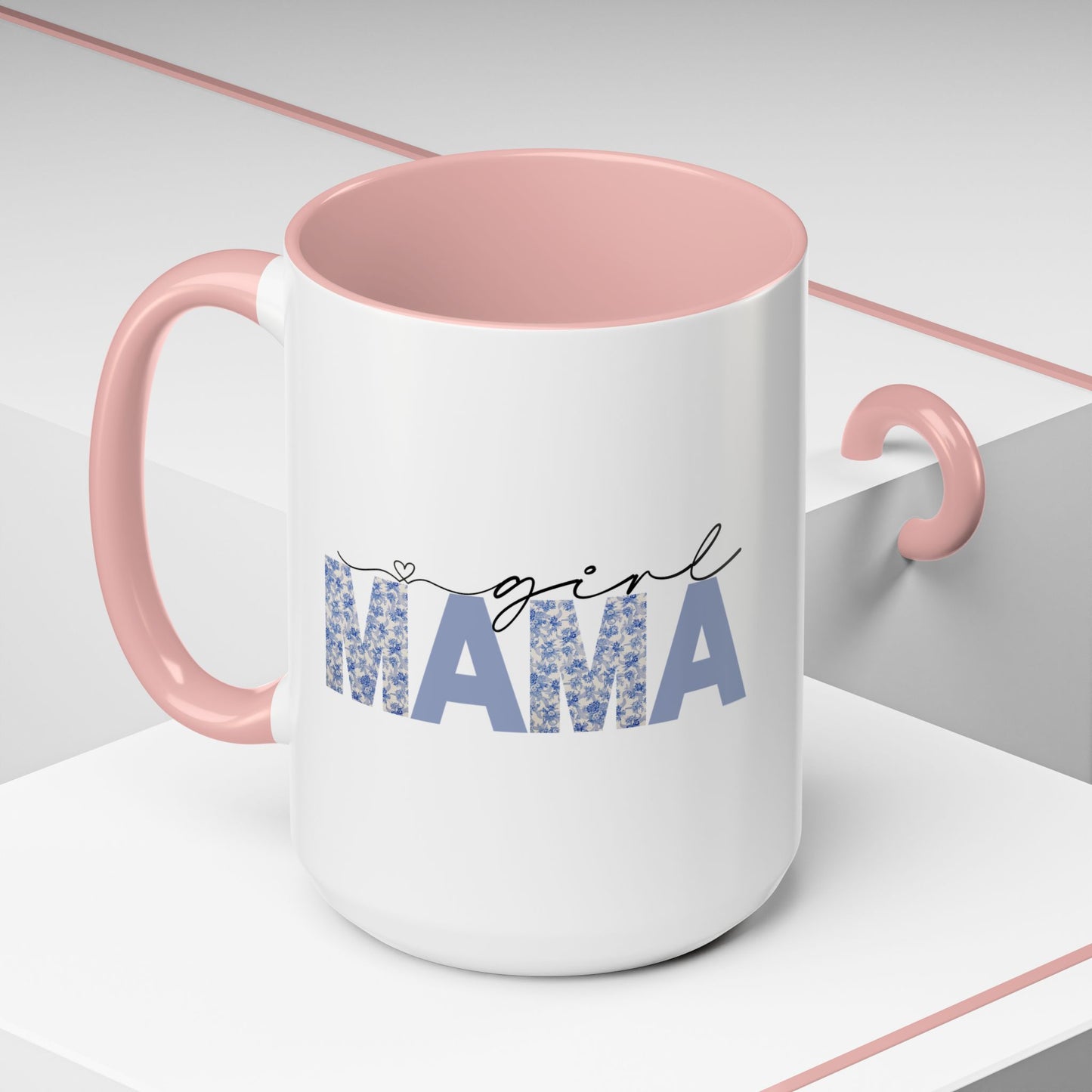 Girl Mama Floral Heart Mug | Cute Mom Life Coffee Cup, Perfect Gift for Mothers