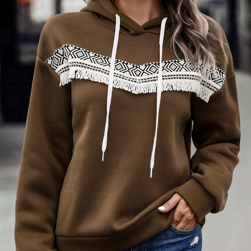 Urban Tribal Design Accented Sweatshirt