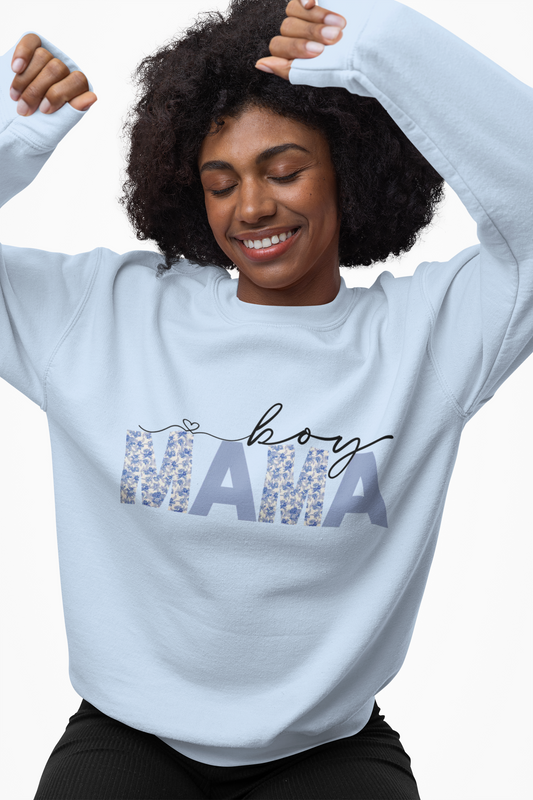 Floral Boy Mama Crewneck Sweatshirt