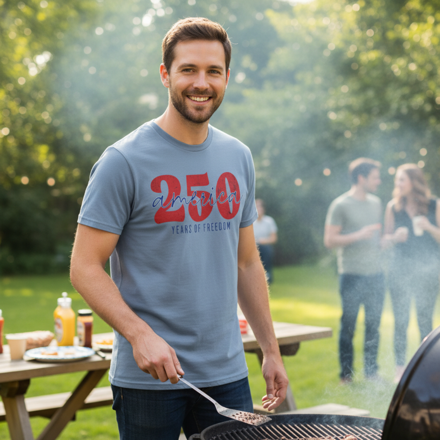America Celebrates 250 Years of Freedom 4th of July Patriotic T-shirt