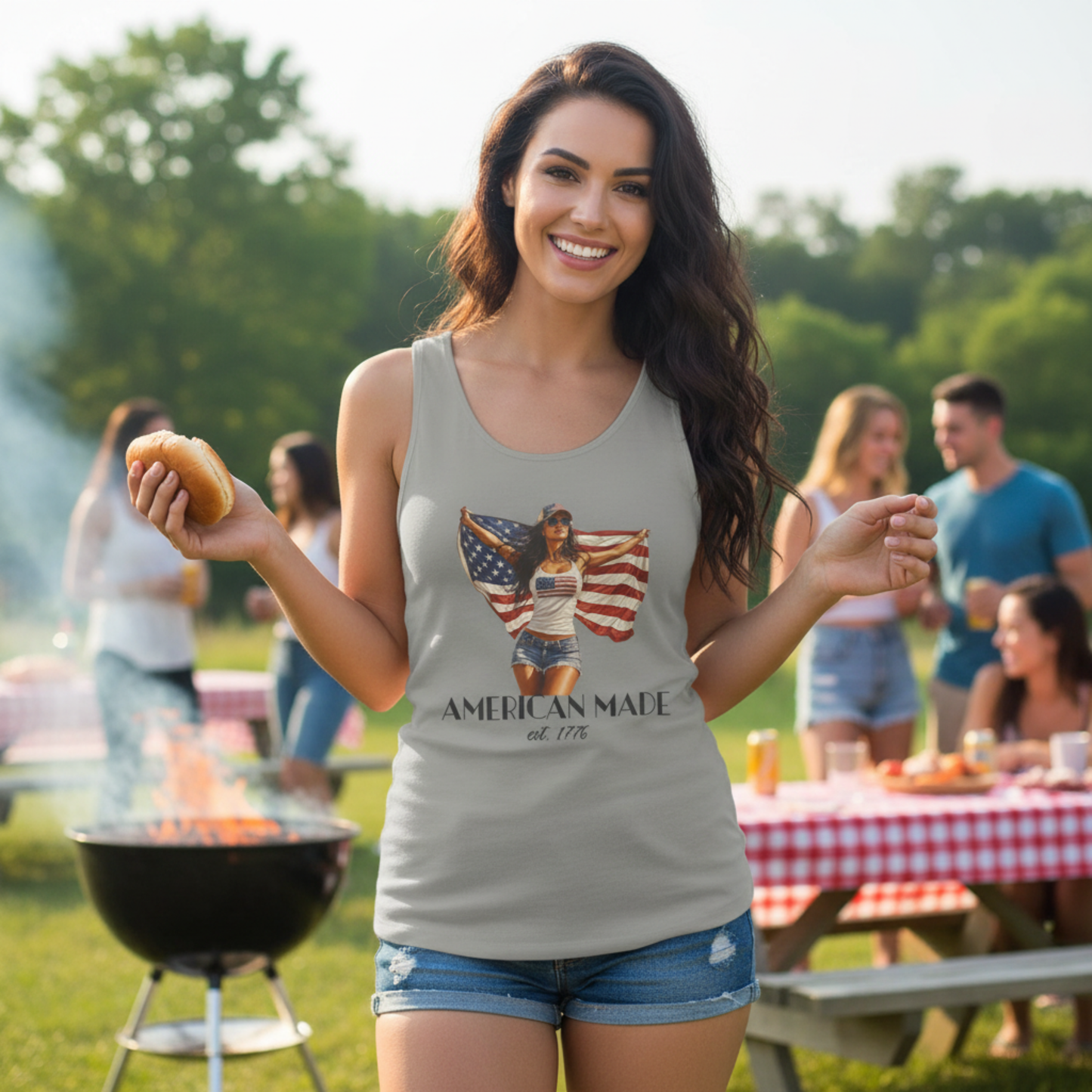 American Woman Patriotic Tank Top — 250th Anniversary 4th of July