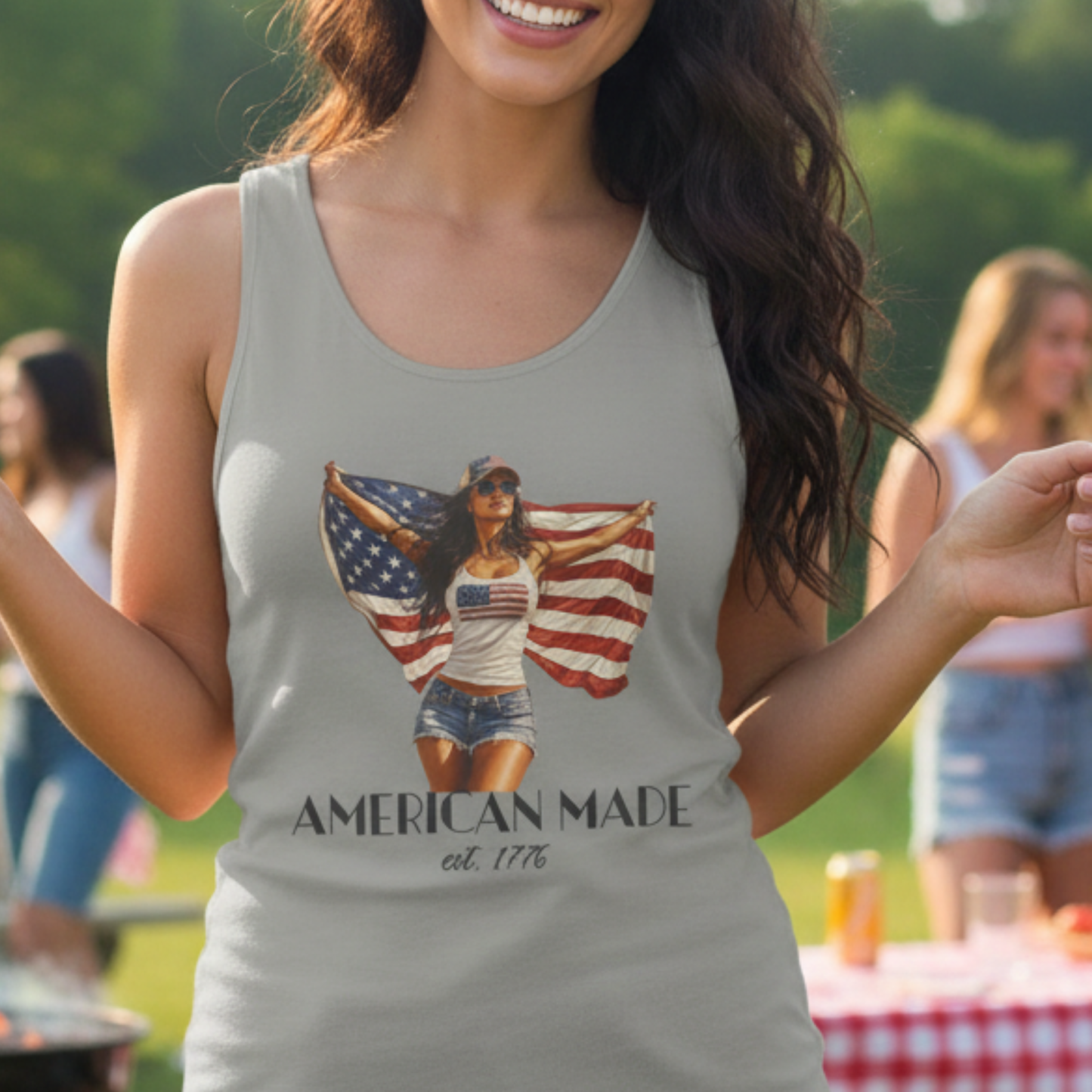 American Woman Patriotic Tank Top — 250th Anniversary 4th of July