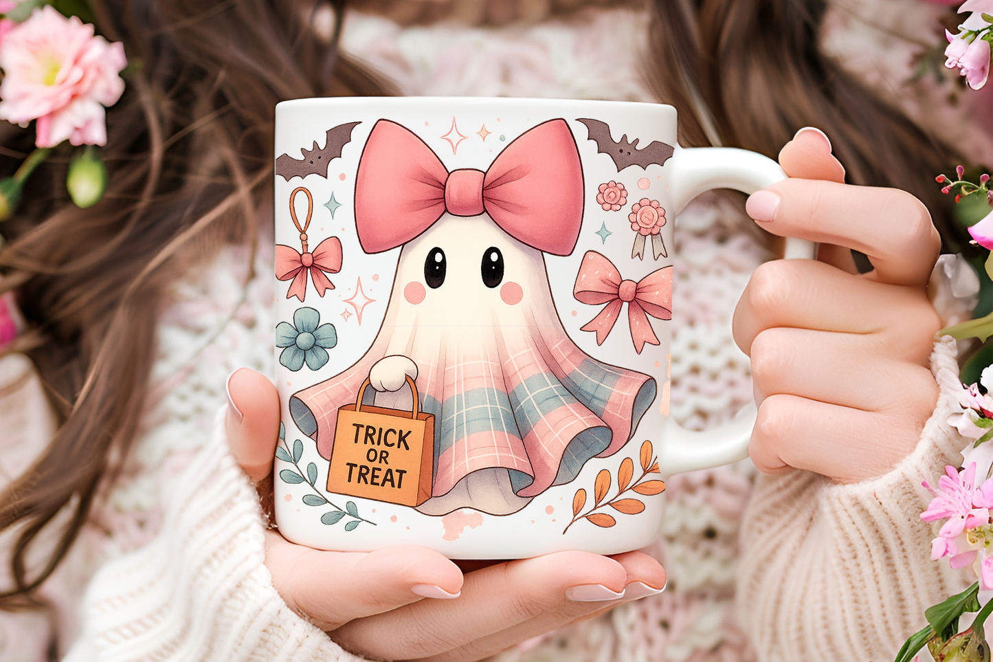 Spooky Ghost Accent Coffee Mug | Halloween Decor, Cute Gift, Fall Celebration, Cozy Autumn Vibe, Drinkware