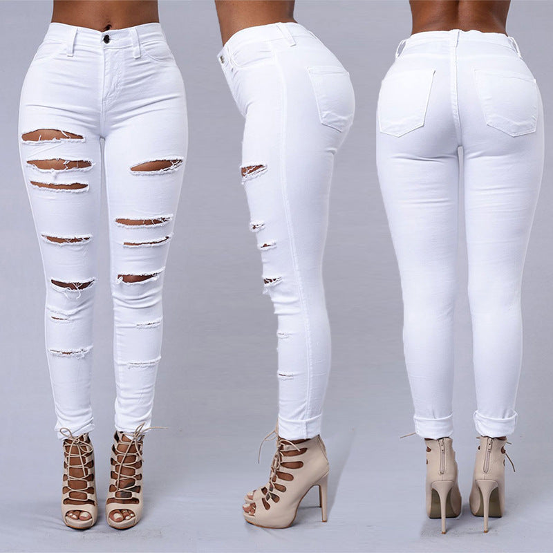 Ripped Skinny High Waist Jeans
