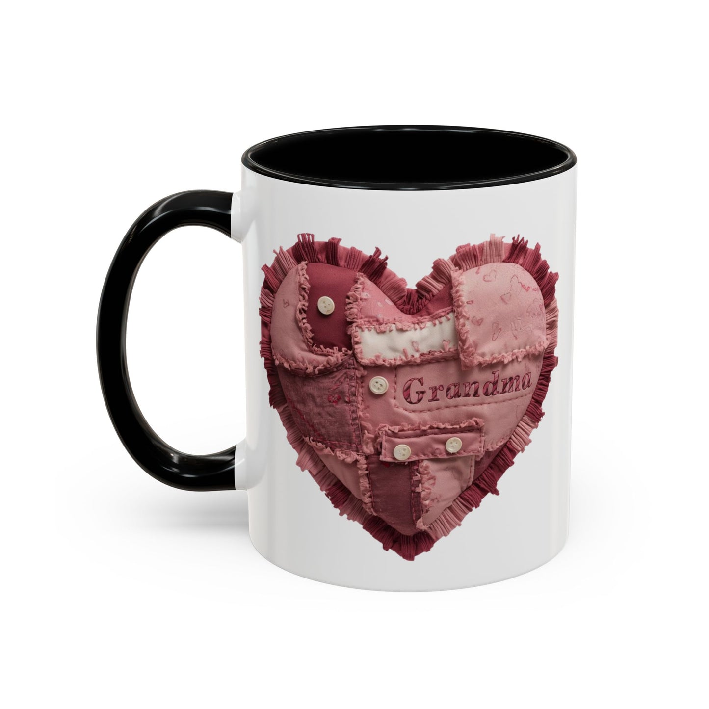 Pink Patchwork Heart Grandma Mug | Cozy Quilted Design | Holiday Gift for Grandma