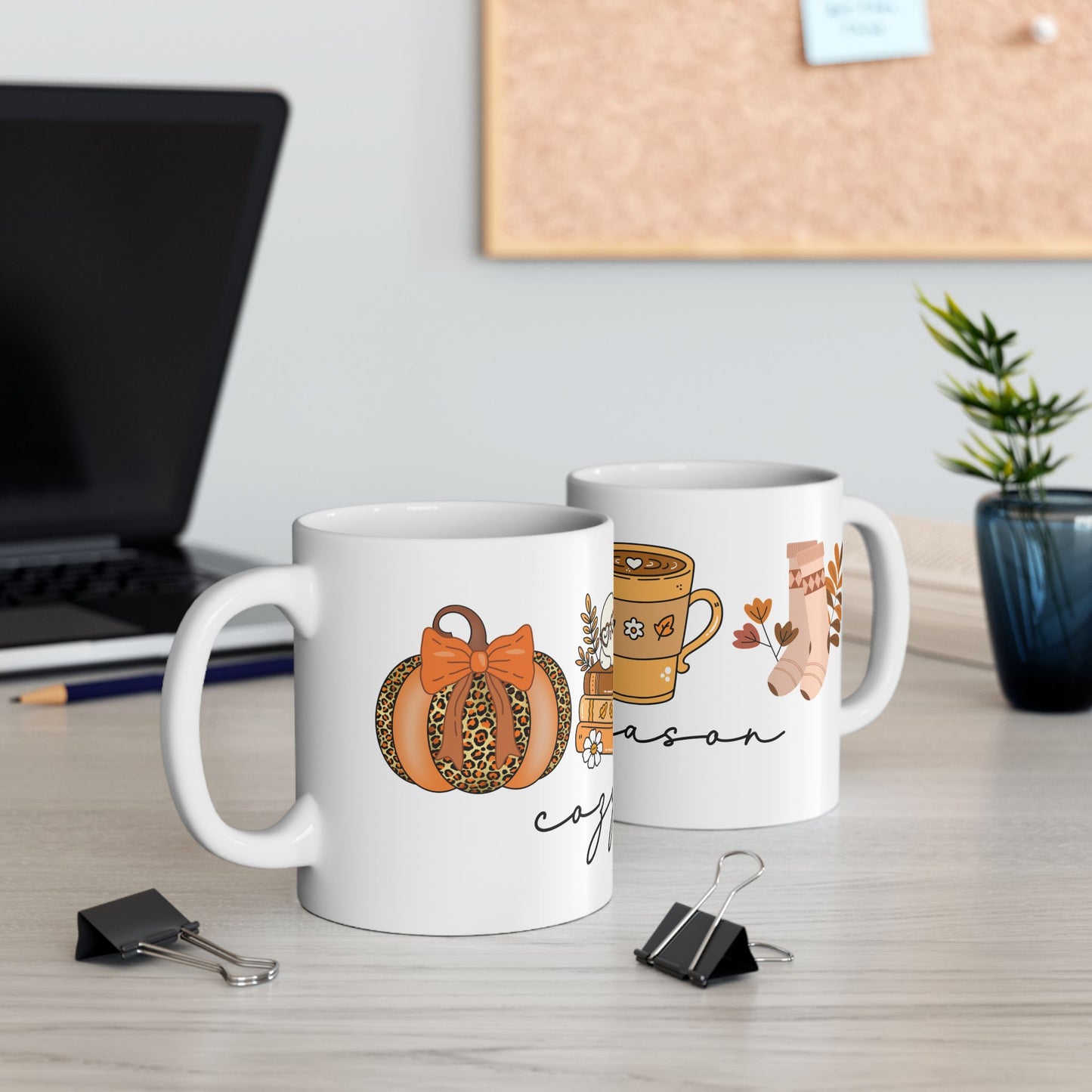 Cozy Autumn Vibes Coffee Mug, Fall Season Decor, Book Lover Gift