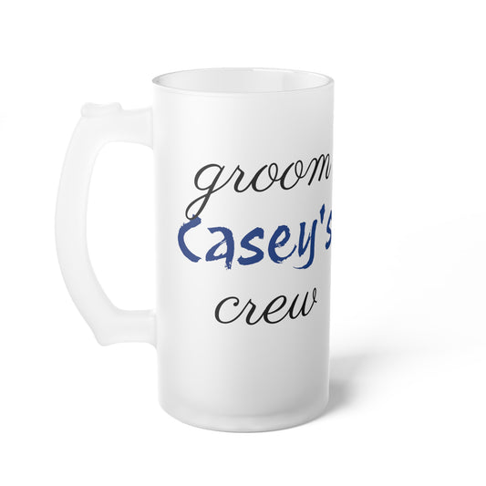 Personalized Groom Crew Frosted Glass Beer Mug, Gifts for Him, Gifts for Groom, Wedding, Bachelor Party