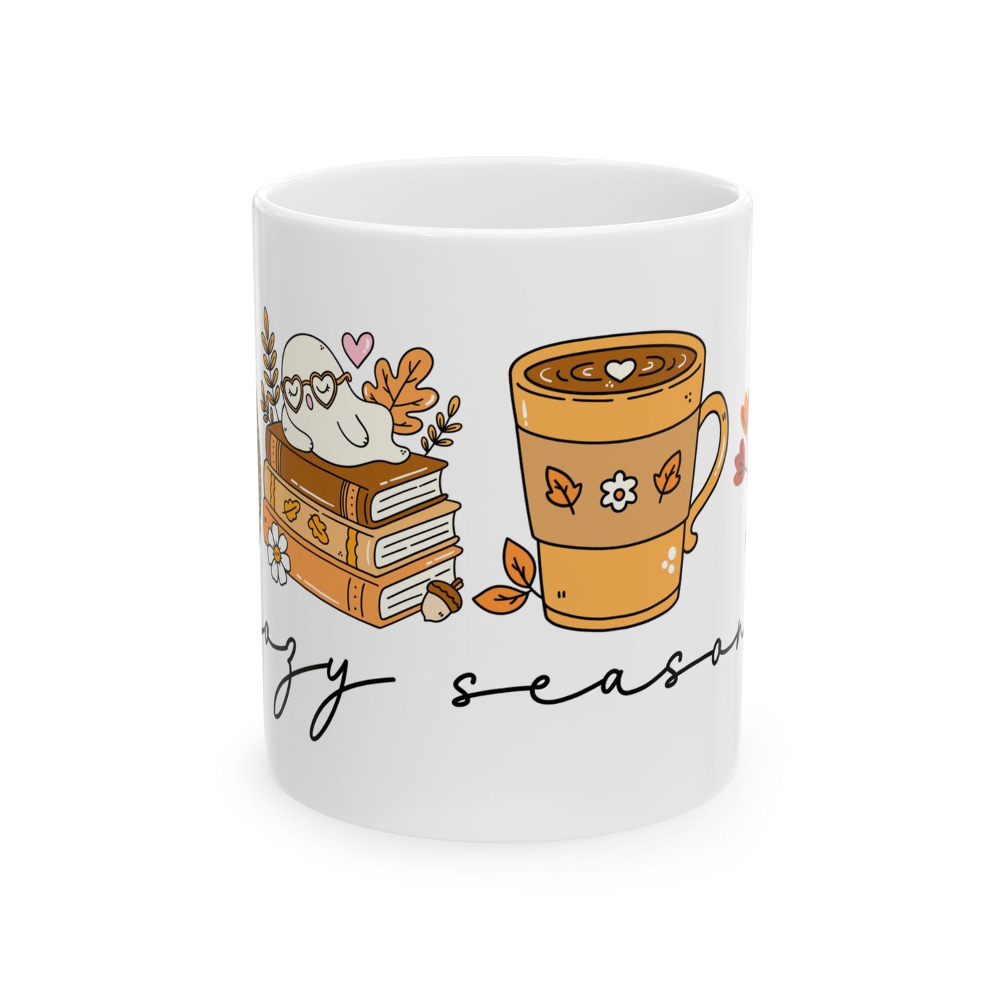 Cozy Autumn Vibes Coffee Mug, Fall Season Decor, Book Lover Gift