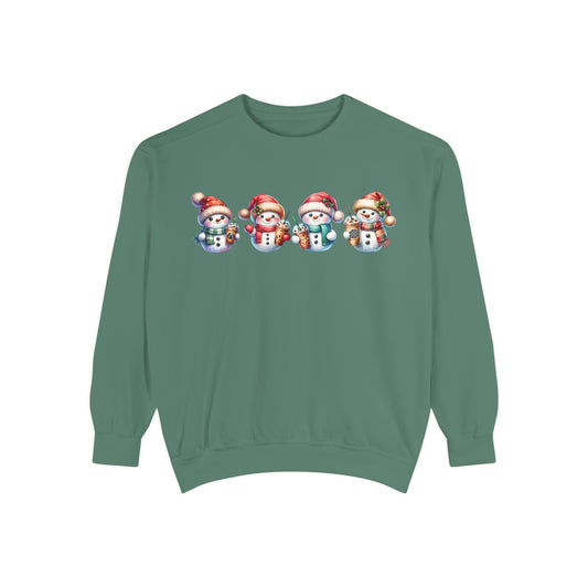 Snowmen Holding Iced Coffee Sweatshirt | Cute Winter Graphic Pullover, Cozy Holiday Gift, Christmas Apparel, Festive Sweatshirt, Snowman Design, Unisex Sweatshirt