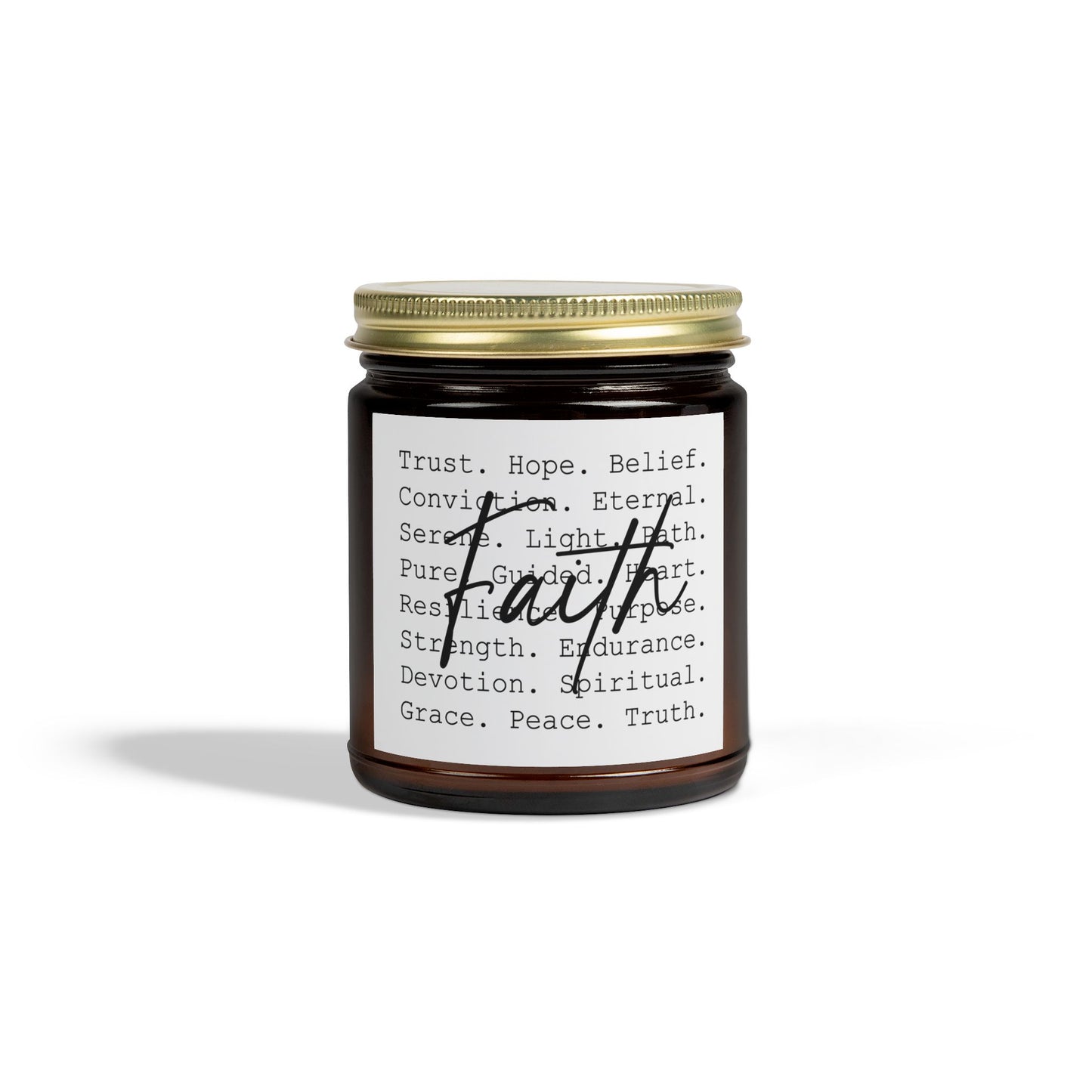 Inspirational Faith Over All Candle with Positive Affirmations (4oz & 9oz) - Faith & Serenity