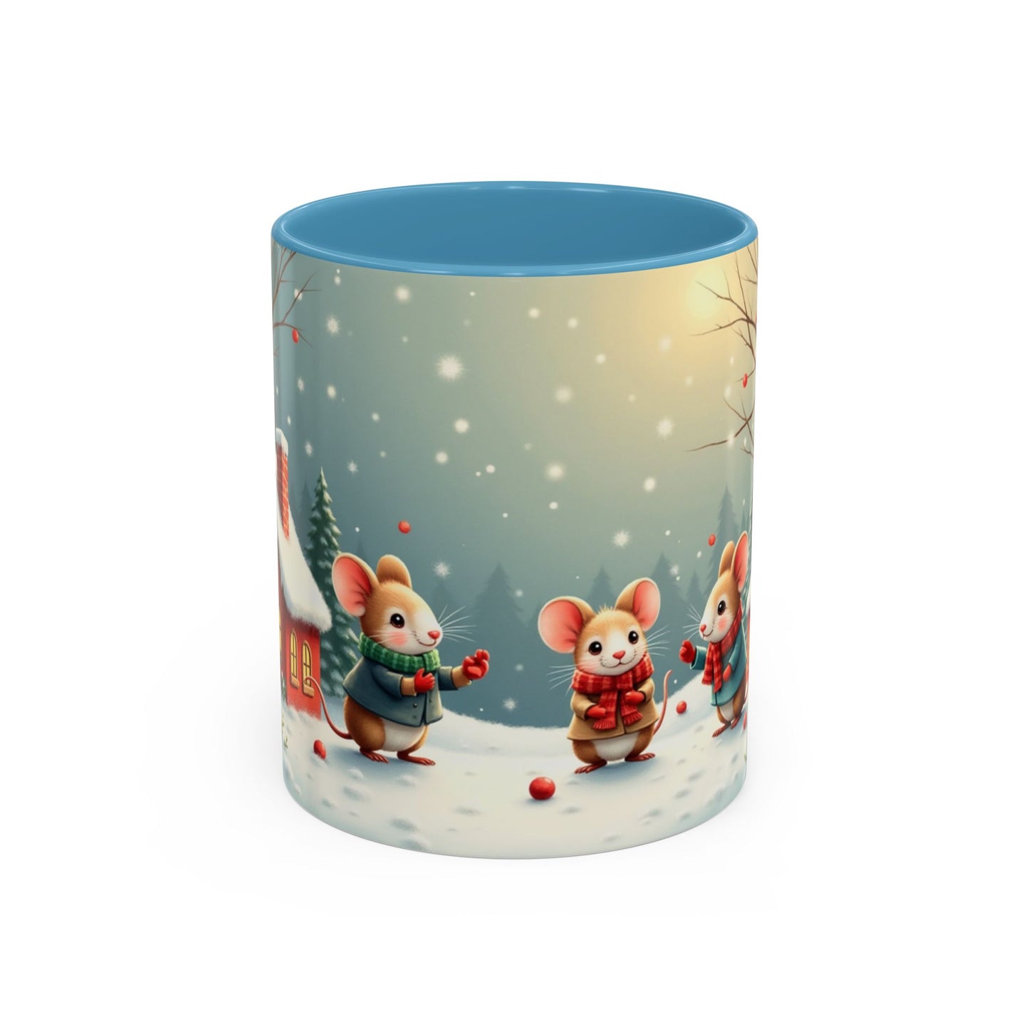 Cute Festive Holiday Christmas Mouse Mug (11/15oz)