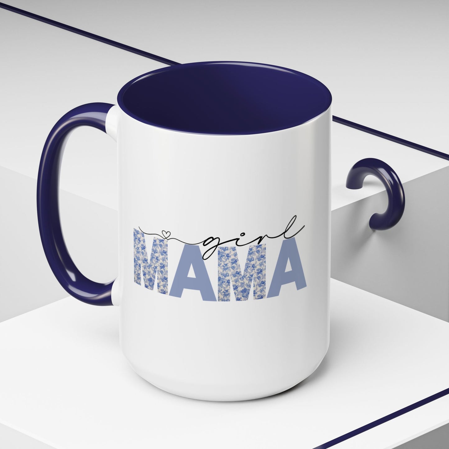 Girl Mama Floral Heart Mug | Cute Mom Life Coffee Cup, Perfect Gift for Mothers