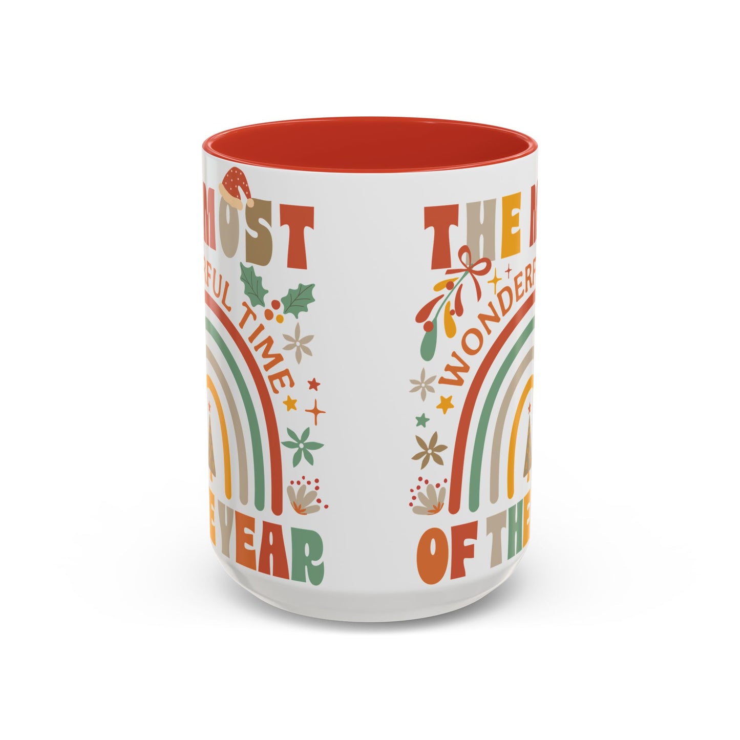 Accent Coffee Mug - Retro Christmas 'The Most Wonderful Time of the Year' Mug