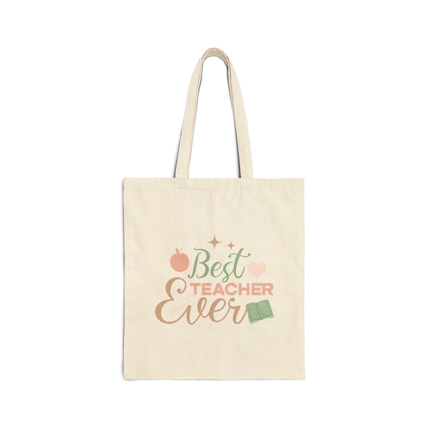 Best Teacher Ever Cotton Canvas Tote Bag